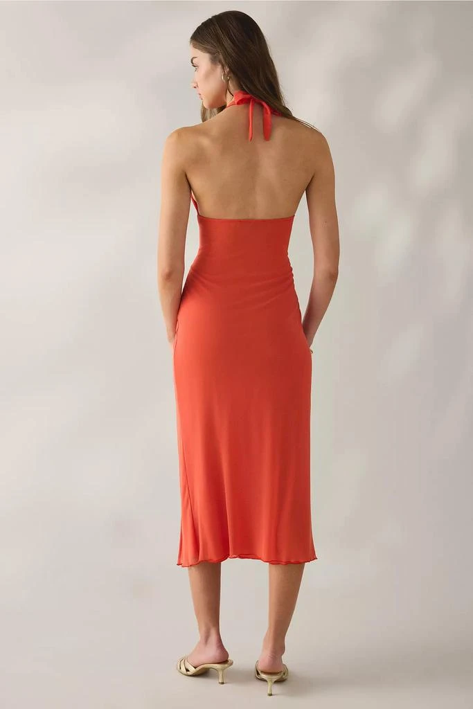 Urban Outfitters UO Deep Plunge Halter Ruched Mesh Midi Dress - Dresses &  Skirts - Compare Prices from 6+ Stores - Free Shipping - BeyondStyle