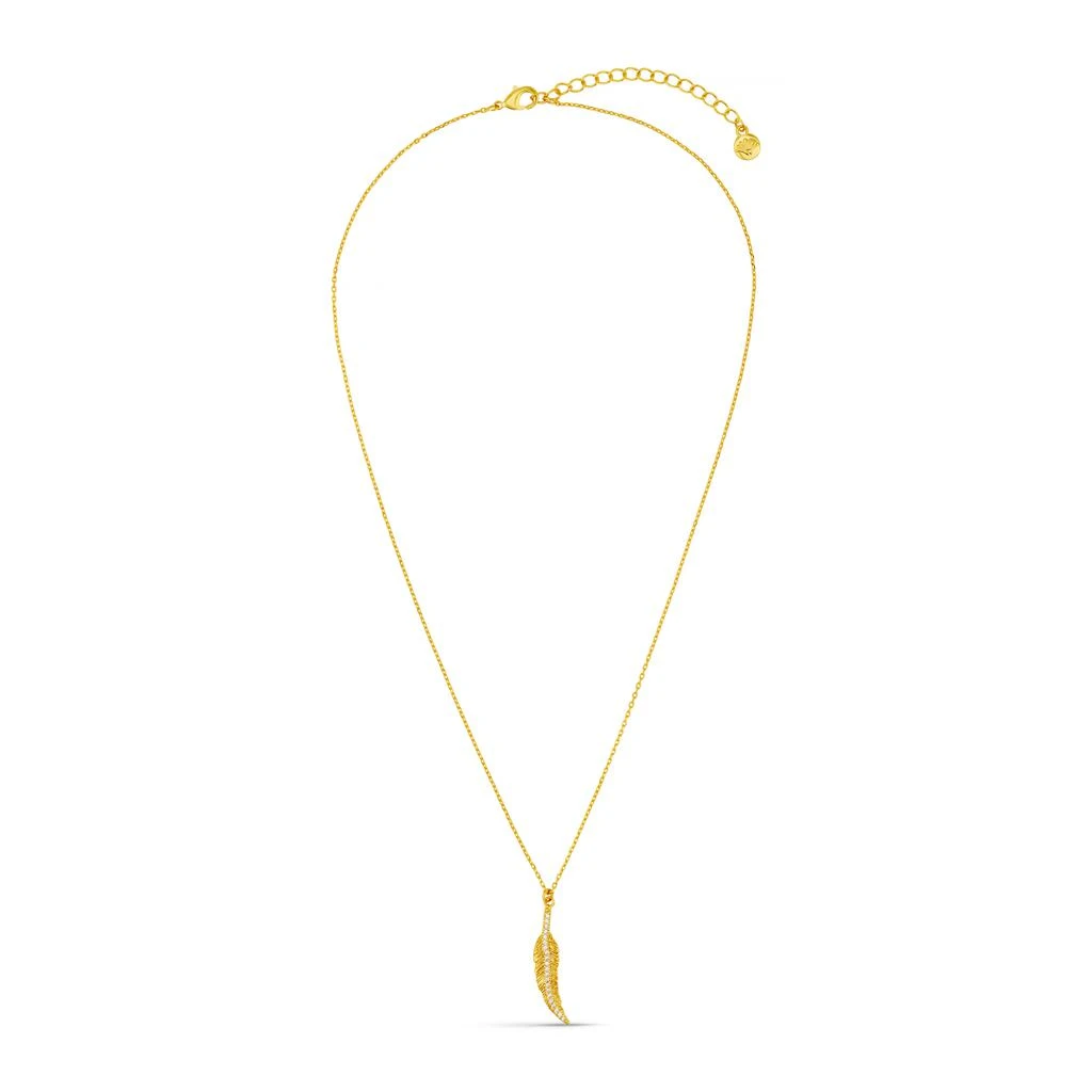 Orelia London Pave Leaf Charm Necklace 4