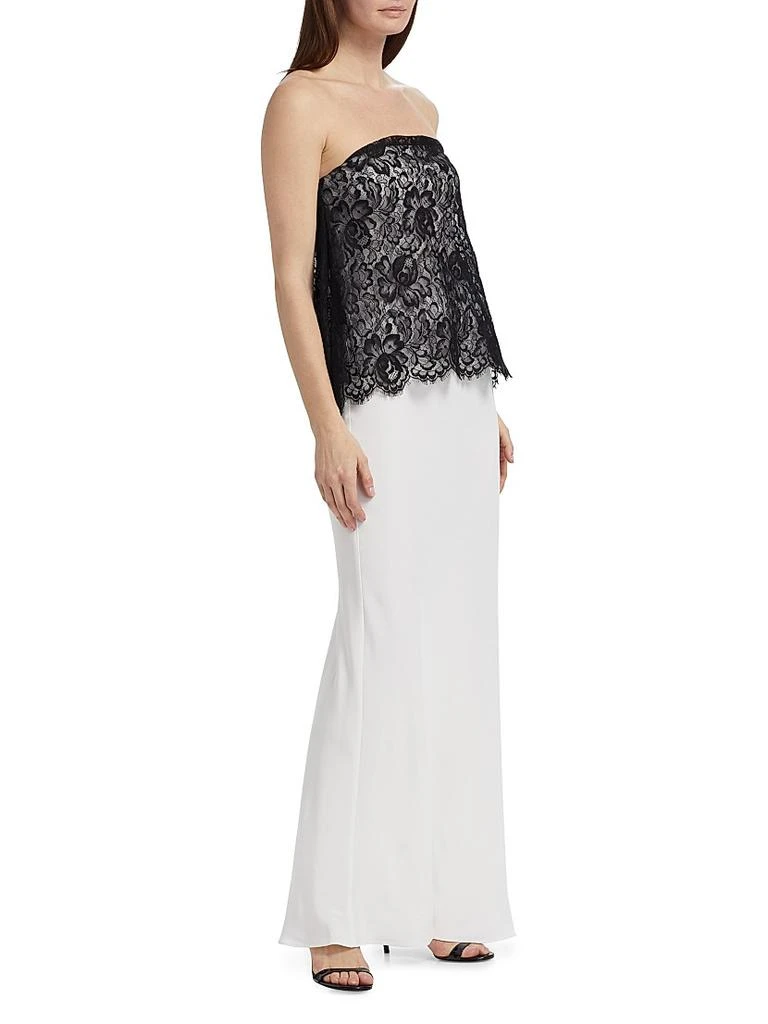 Rodarte Silk Crepe & Lace Overlay Bias-Cut Dress 4