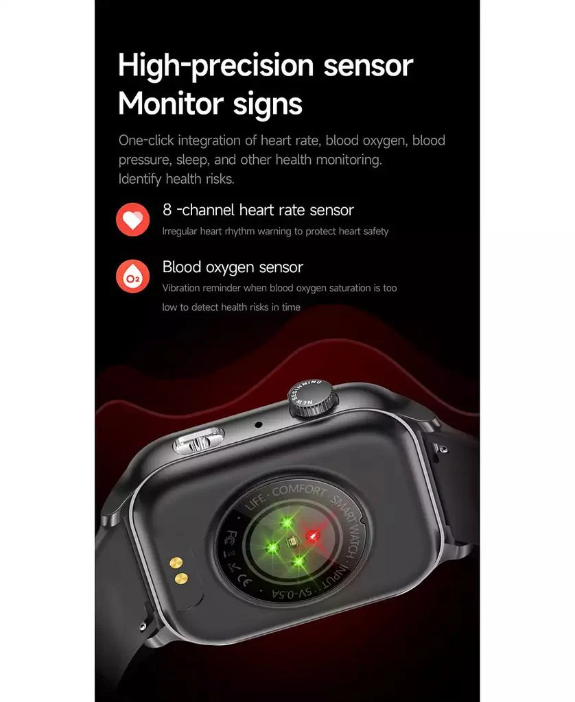 RUXING Smart 1.95" AMOLED Smart Watch for Women Men With Bluetooth Calling, Health Monitoring,Sport Modes, Intelligent Reminder IP67 -Silver 7