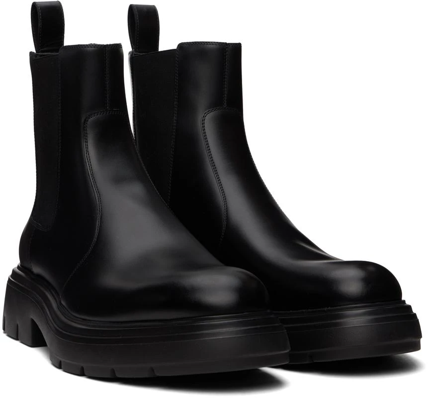 Salvatore Ferragamo Black Embossed Chelsea Boots 4