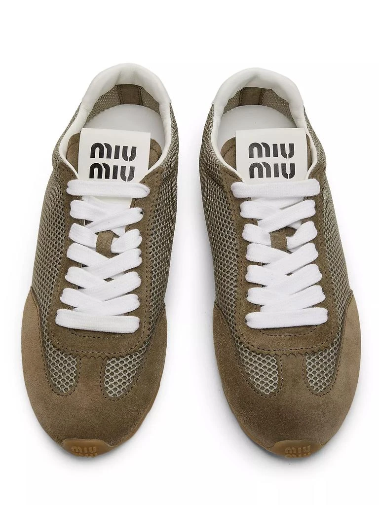 Miu Miu Mesh & Suede Low-Top Lace-Up Sneakers 4