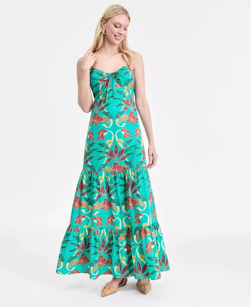 Women's Floral-Print Smocked-Back Tiered Cotton Maxi Dress, Exclusively at  Macy's  On Sale Now with Up to 71% Off | Discover Exclusive Deals &  Savings at BeyondStyle  Authentic INC International dress|women's