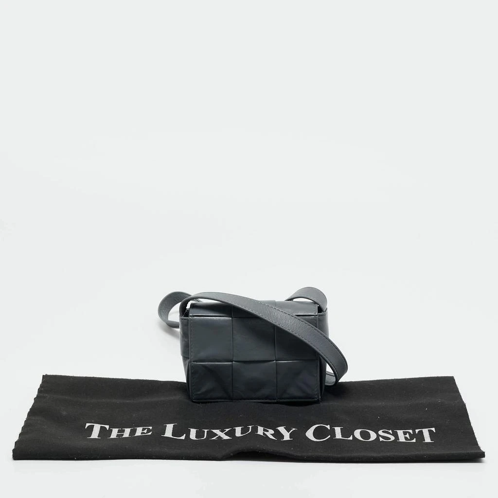 Bottega Veneta Bottega Veneta Grey Intrecciato Leather Mini Candy Cassette Crossbody Bag 9