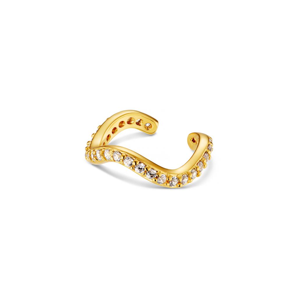 Orelia London Fine Pave Wave Ear Cuff