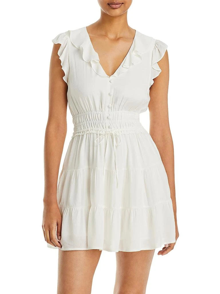 Paige Paradise Womens Smocked Button Front Mini Dress 1