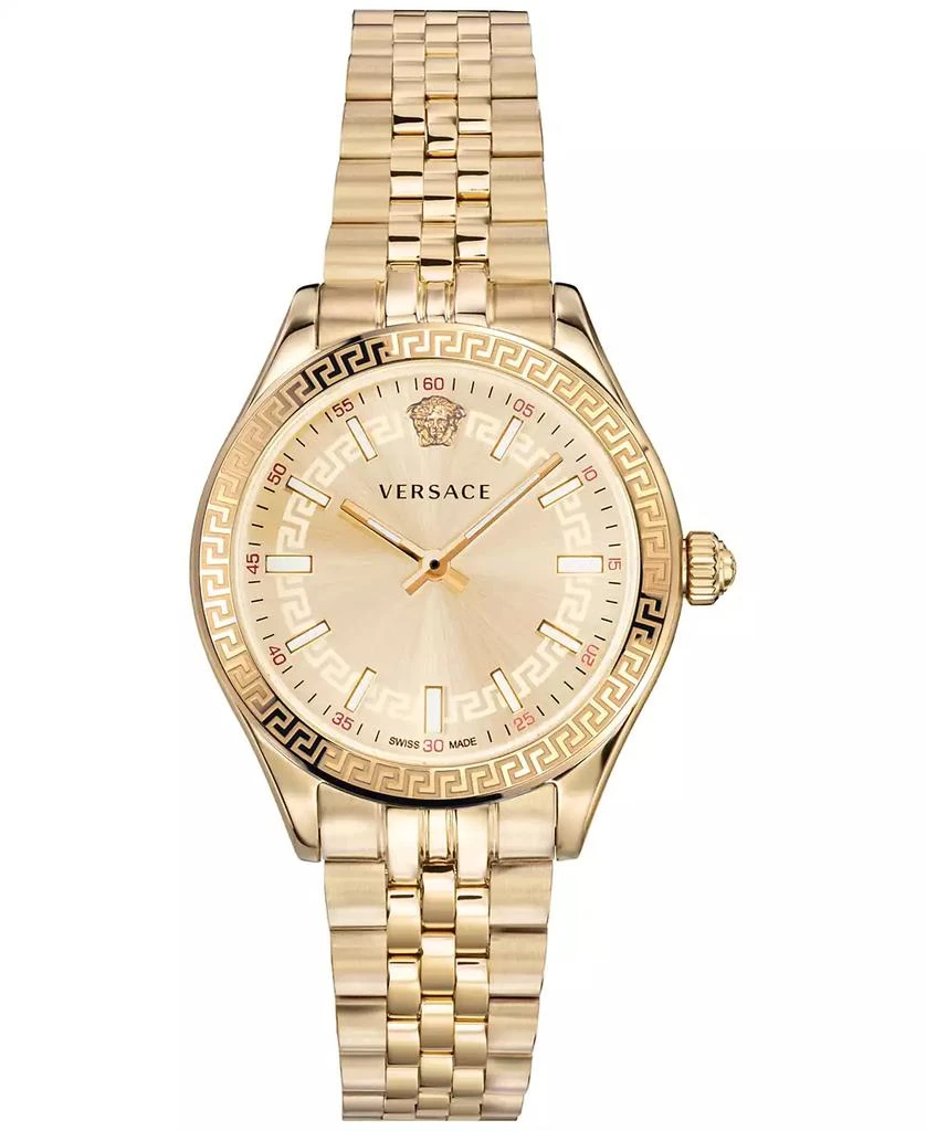 Versace Women's Swiss Hellenyium Gold Ion Plated Bracelet Watch 36mm 1