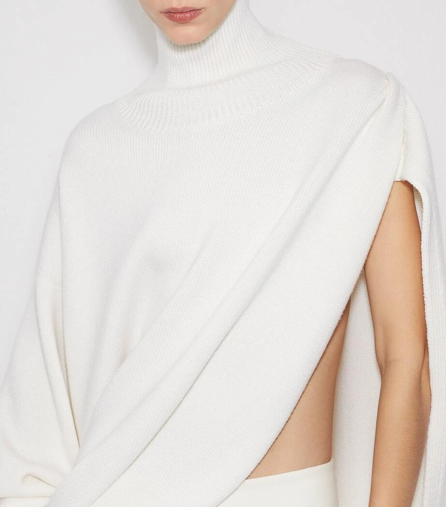 Alaïa Wool Asymmetric Cape Sweater 6