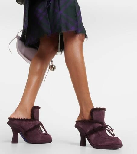Burberry Shearling-lined suede mules 4