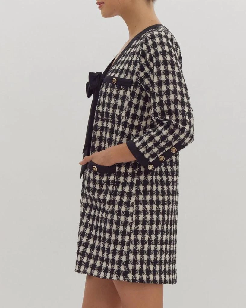 entro Entro - TWEED DRESS WITH SELF TIE 3