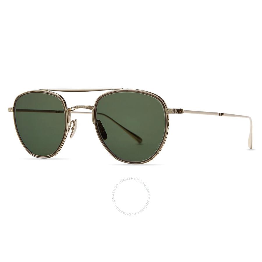 Mr. Leight ROKU II S Green Pilot Titanium Sunglasses ML4015 12KG-MBZ/GRN 48