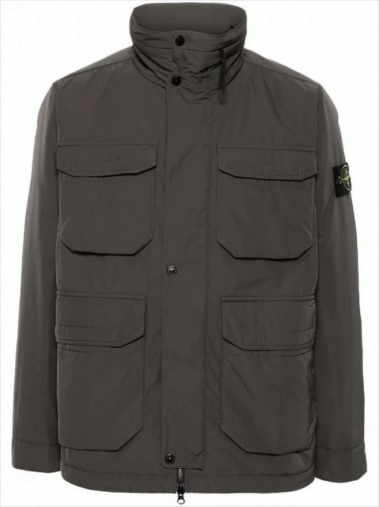 Stone Island High Stand Collar Padded Jacket with Utility Pockets