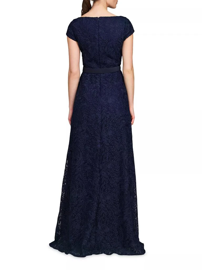 Kay Unger Claudia Lace-Chiffon Pleated Gown 5