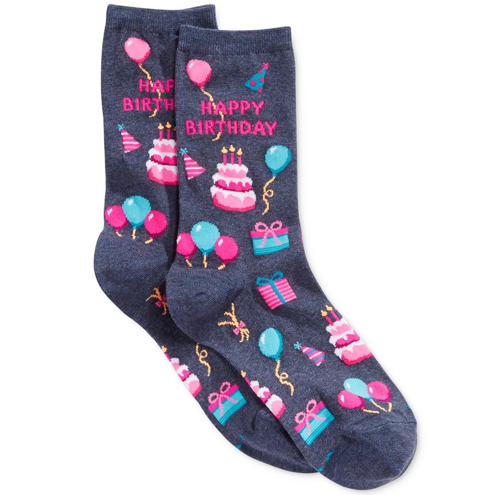 Hot Sox Women's Happy Birthday Fashion Crew Socks