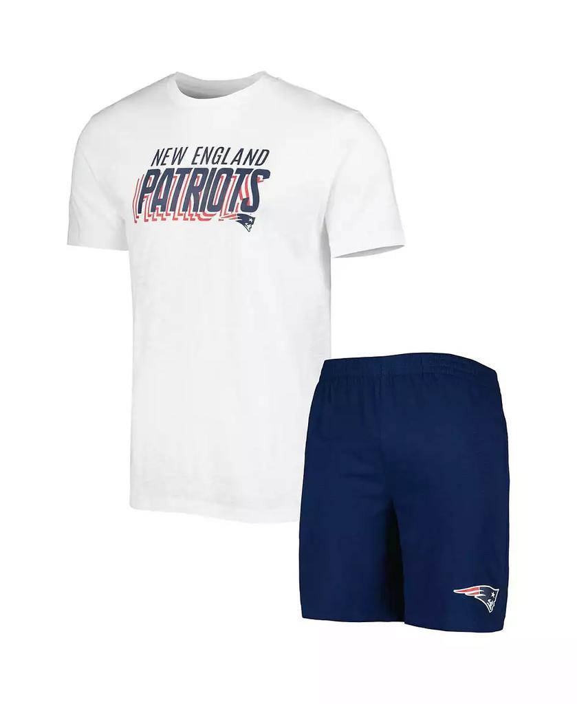 Concepts Sport Men's Navy, White New England Patriots Downfield T-shirt and Shorts Sleep Set