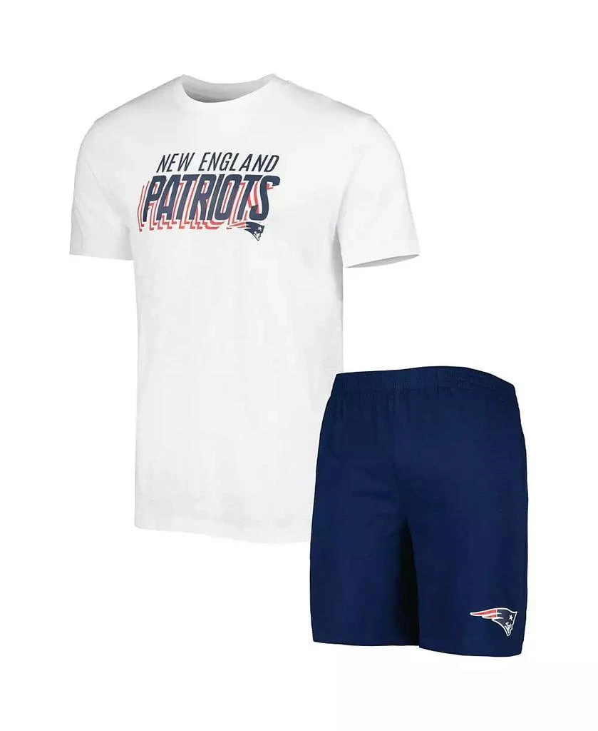 Concepts Sport Men's Navy, White New England Patriots Downfield T-shirt and Shorts Sleep Set 1