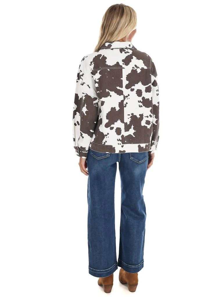 LE LIS Le Lis - A Cowgirl
s Favorite Cow Print Denim Jacket 5