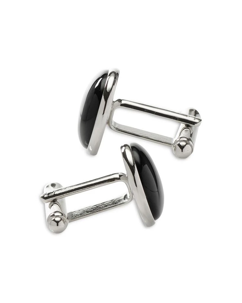 Cufflinks Inc. Silver-Tone Onyx Inlay Round Cufflinks 5