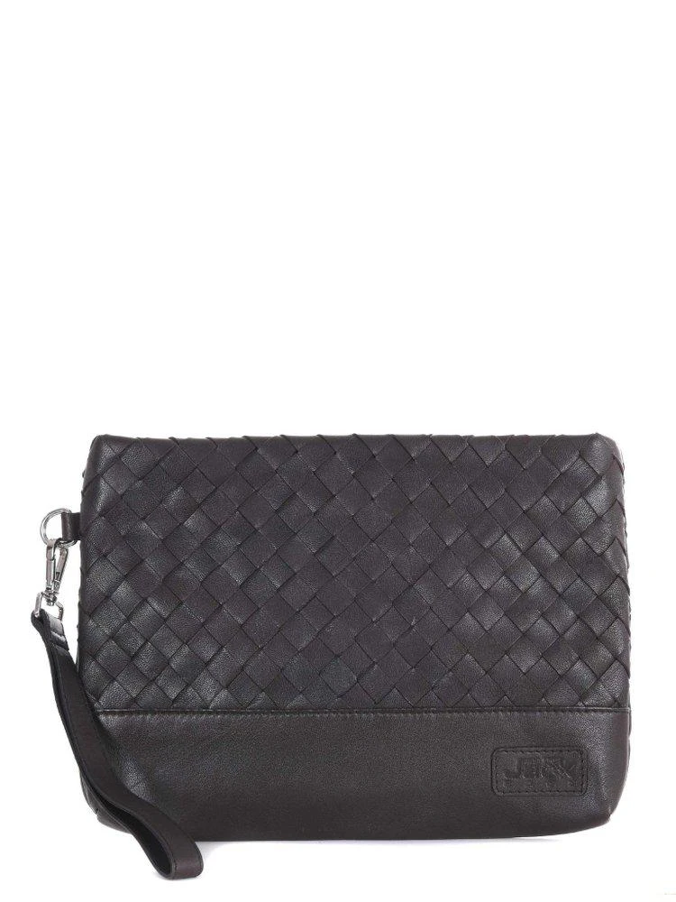 The Jackie Leathers The Jackie Leathers Woven Panel Wristlet Bag