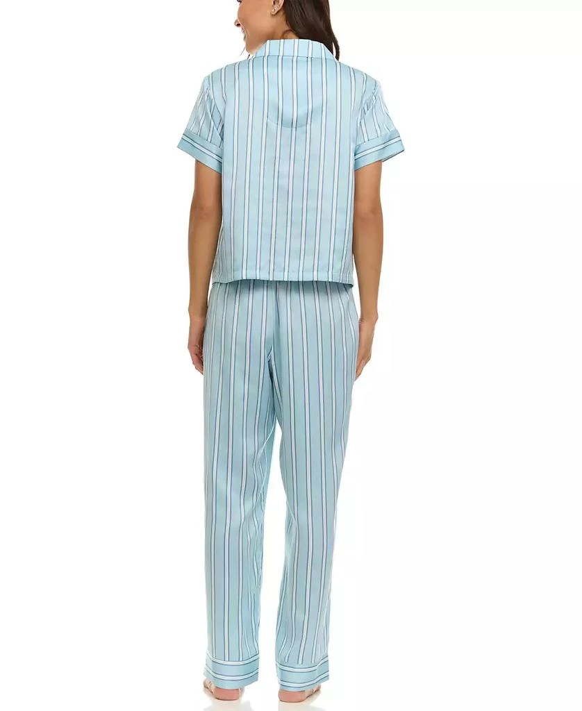 Flora Nikrooz Women's Nicola Stripe Charm Notch Pajama Set 2