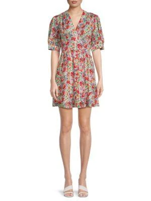 ba&sh Floral Mini Fit and Flare Dress 1