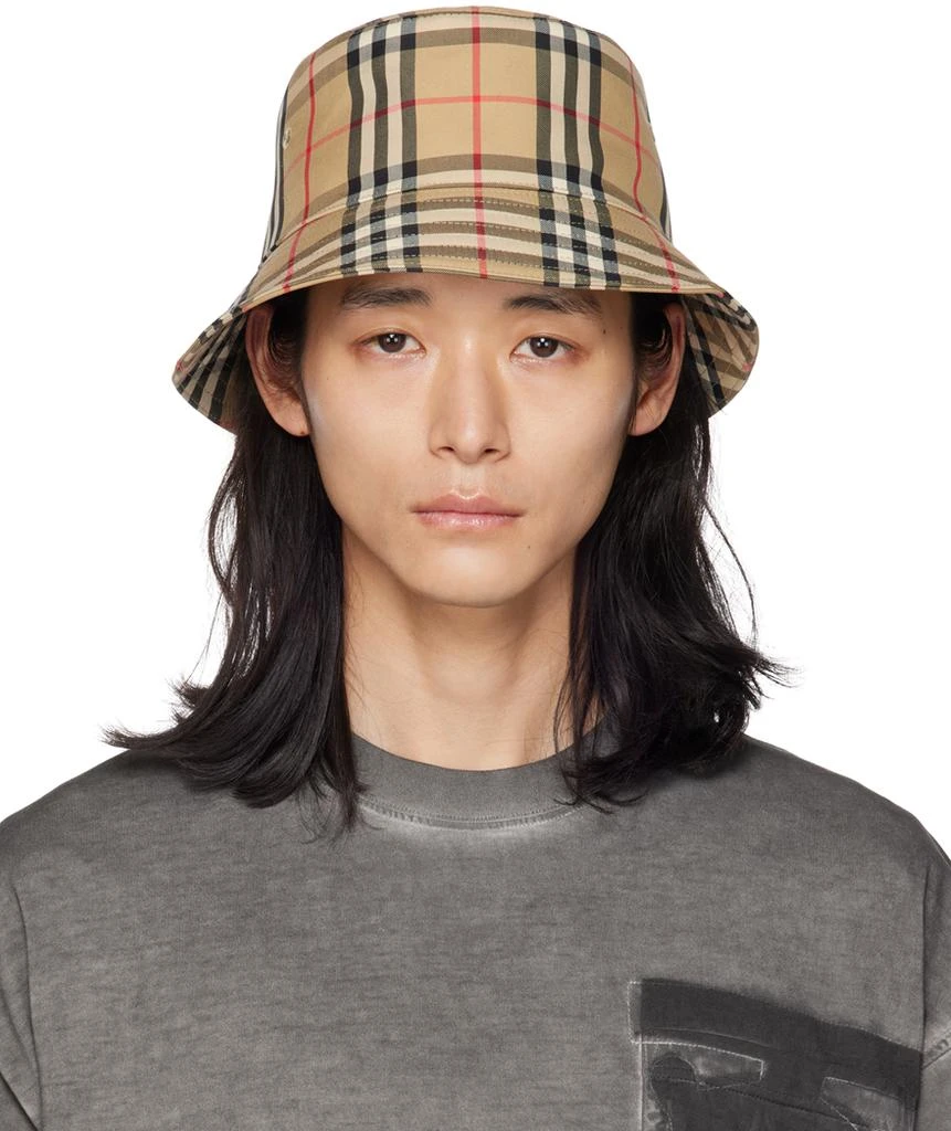 Burberry Beige Check Bucket Hat Burberry Beige Check Fleece Bucket Hat Burberry main image 4