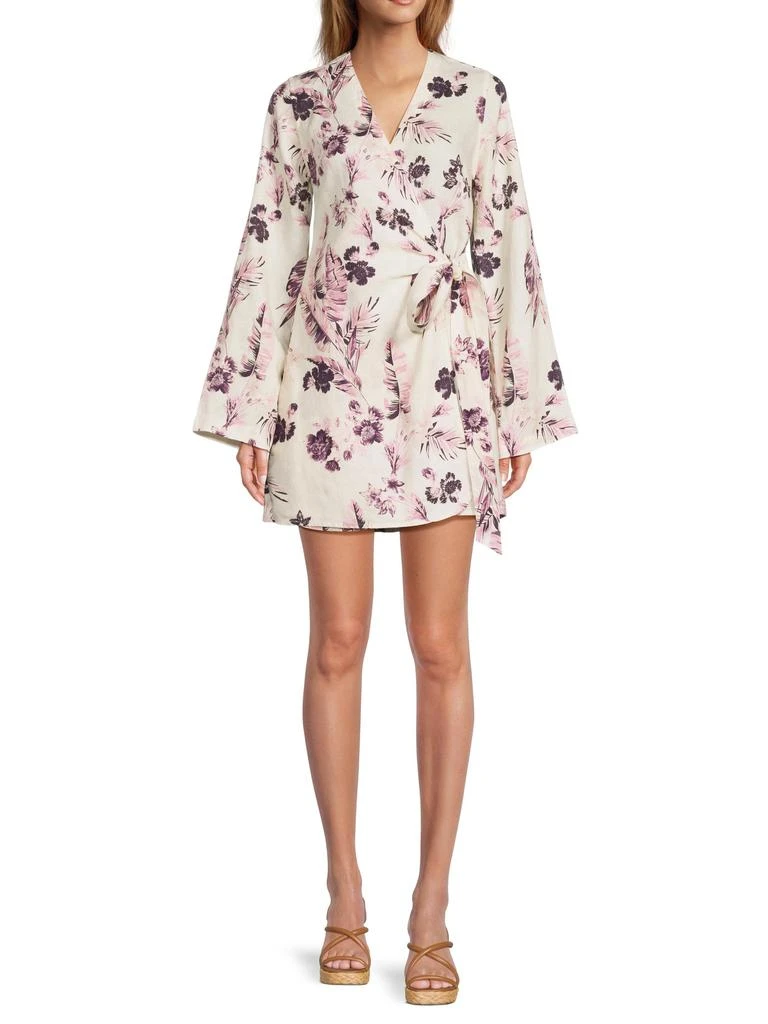 Floral 100% Linen Wrap Minidress  On Sale Now with Up to 33% Off |  Discover Exclusive Deals & Savings at BeyondStyle  Authentic Saks Fifth  Avenue dresses|wrap|Women's|women's|women's apparel with Limited-Time  Discounts,
