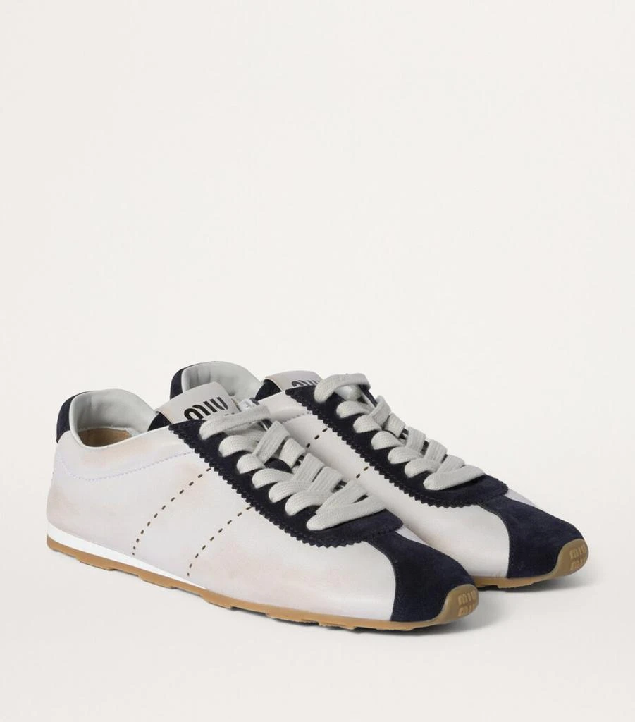 Miu Miu Leather-Suede Sneakers 2
