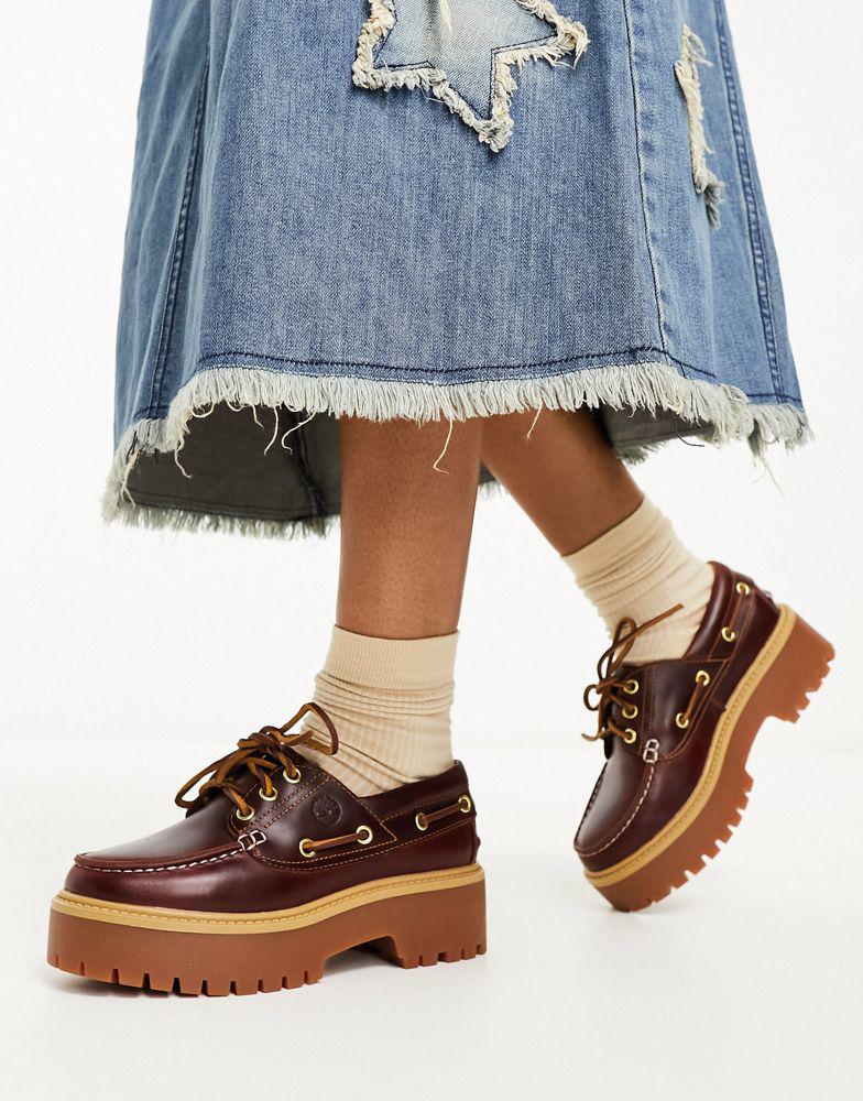 靴 Timberland STONE STREET 3eye class Timberland Timberland Stone Street platform 3 eye boat shoes in