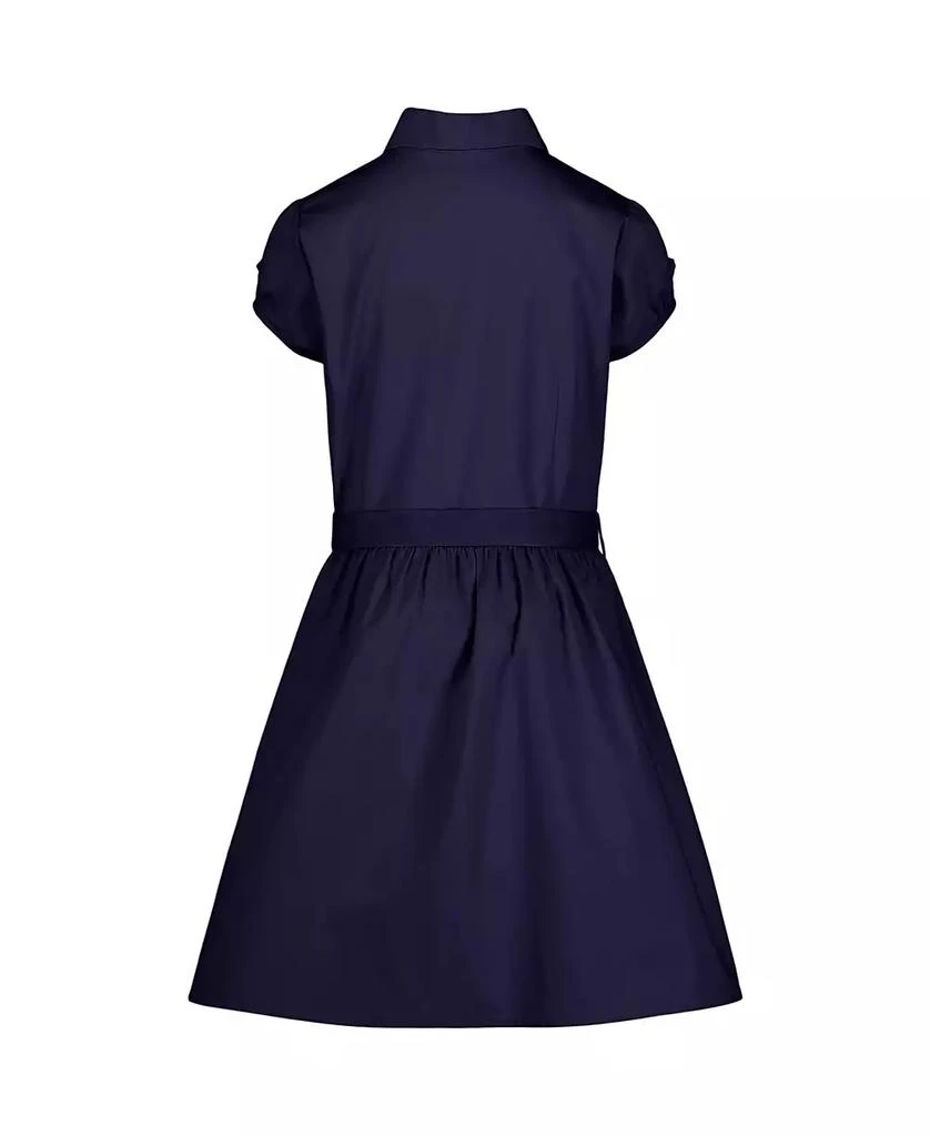 Nautica Plus Girls Uniform Belted Poplin Shirt Dress 2