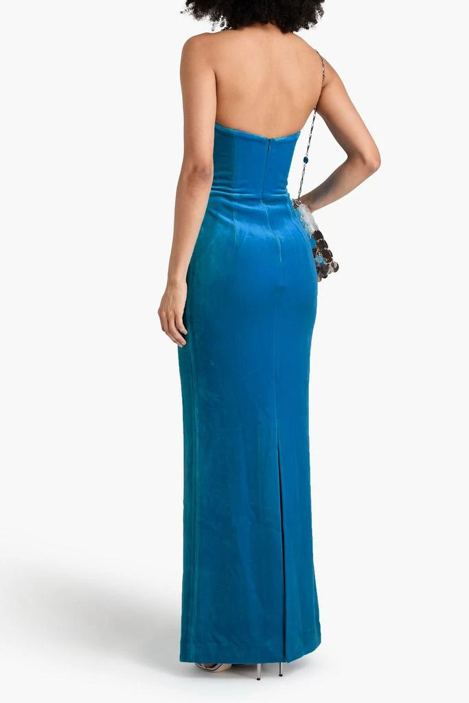 REBECCA VALLANCE Bernadette strapless stretch-velvet gown 3