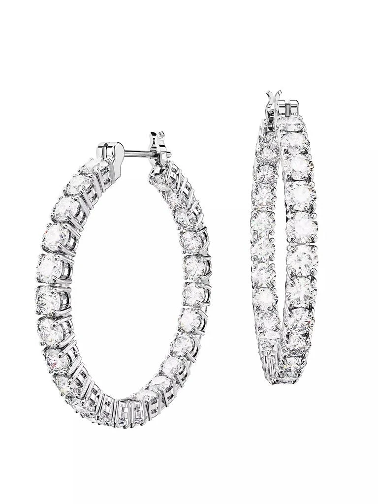 Swarovski Matrix Rhodium-Plated & Crystal Inside-Out Hoop Earrings 4