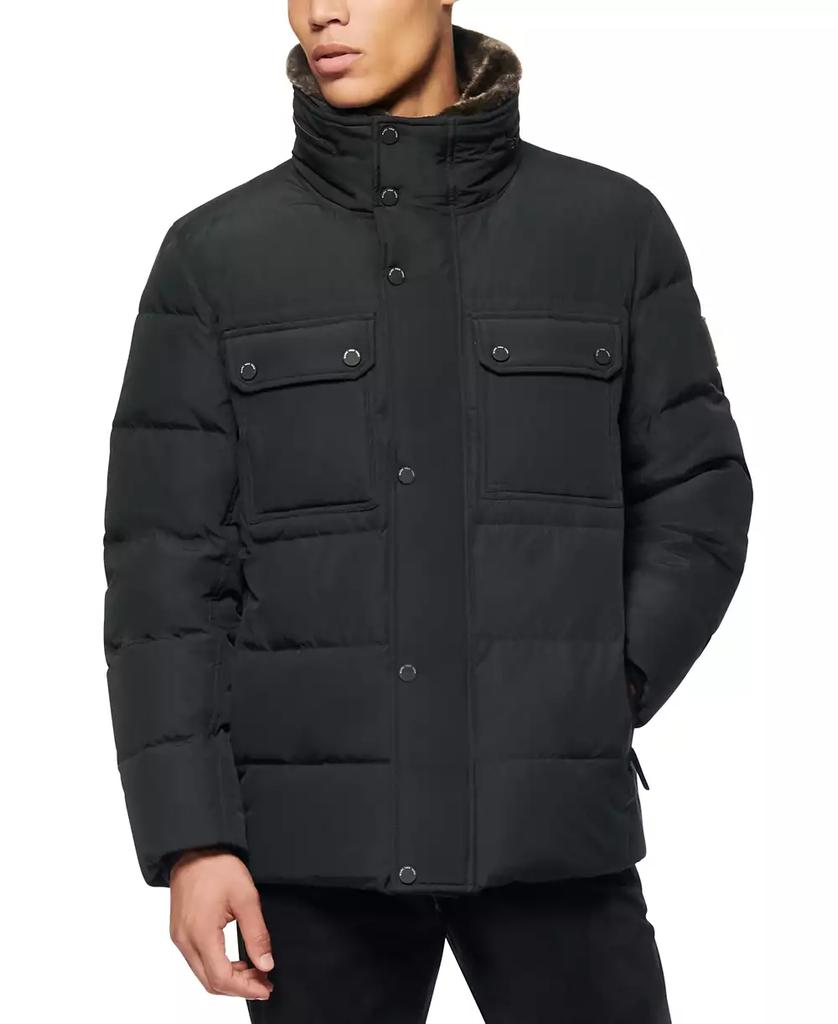 Marc New York by Andrew Marc Men's Godwin Quilted Trucker Jacket with Removable Faux-Fur Trim