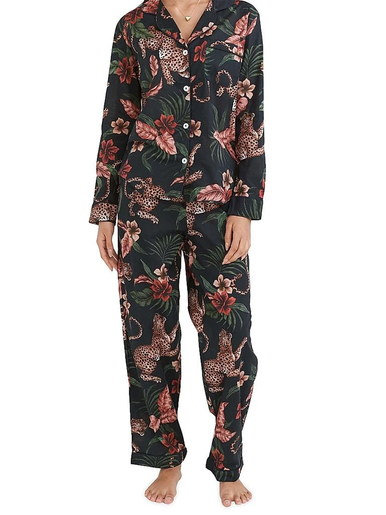 Desmond & Dempsey Cotton Jungle 2-Piece Pajama Set 2
