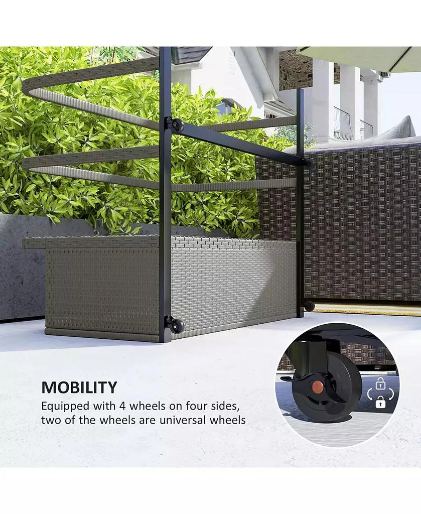 Outsunny Wicker Pool Float Storage Organizer, Pool Float Holder 4