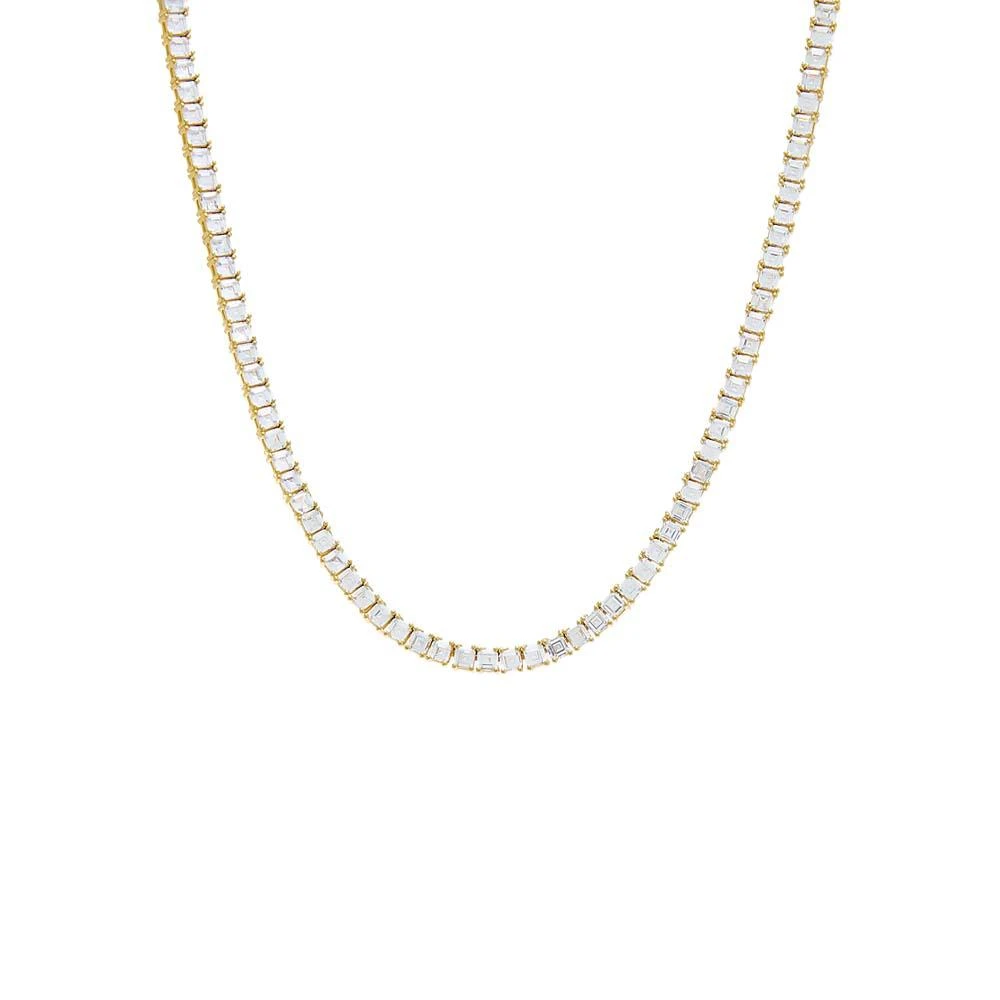 Adina Eden CZ Princess Cut Tennis Necklace 5