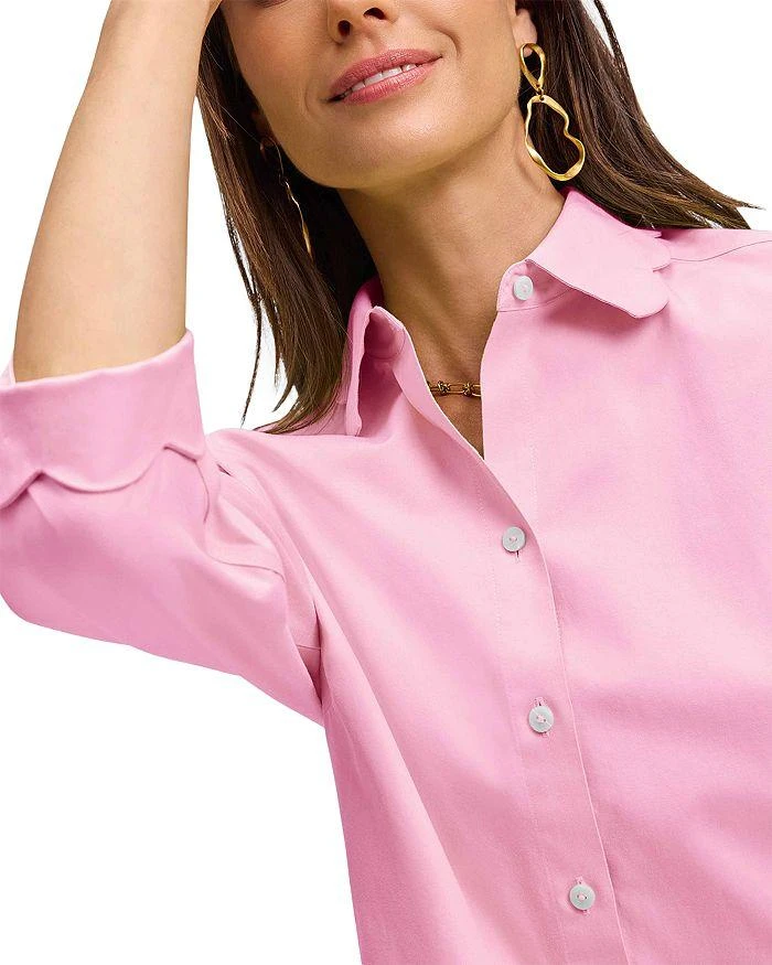 FOXCROFT Gwen 3/4 Sleeved Pinpoint Oxford Shirt 4
