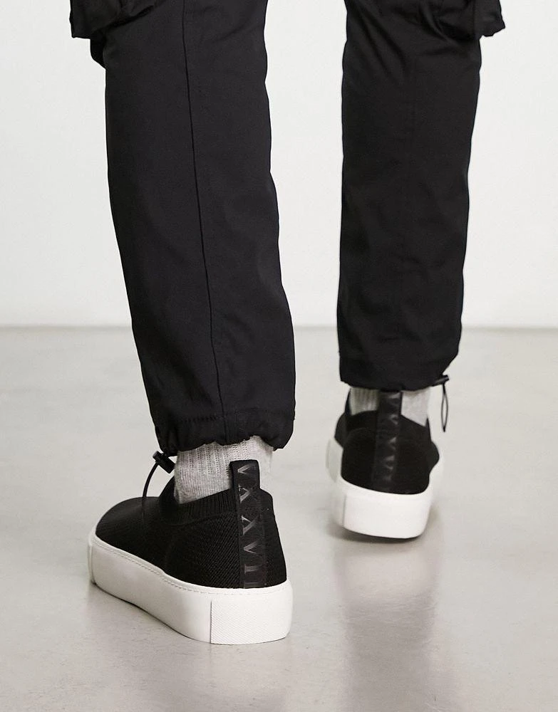 ASOS ASOS DESIGN knitted slip on trainers in black 2