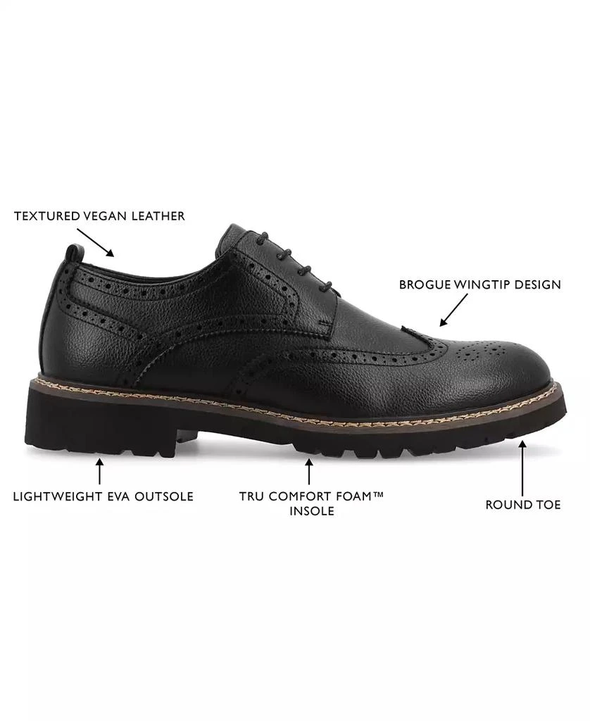 Vance Co. Men's Campbell Tru Comfort Foam Wingtip Lace-Up Derby Shoes 8