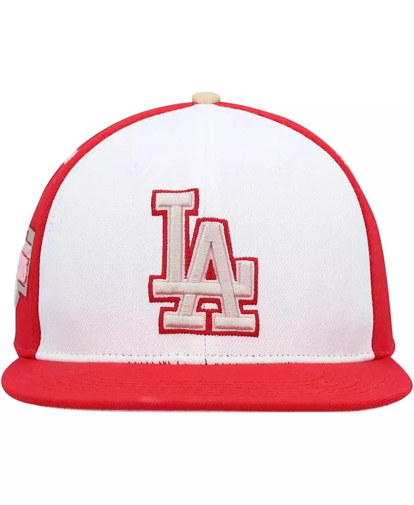 Pro Standard Men's White, Red Los Angeles Dodgers Strawberry Ice Cream Drip Snapback Hat 2
