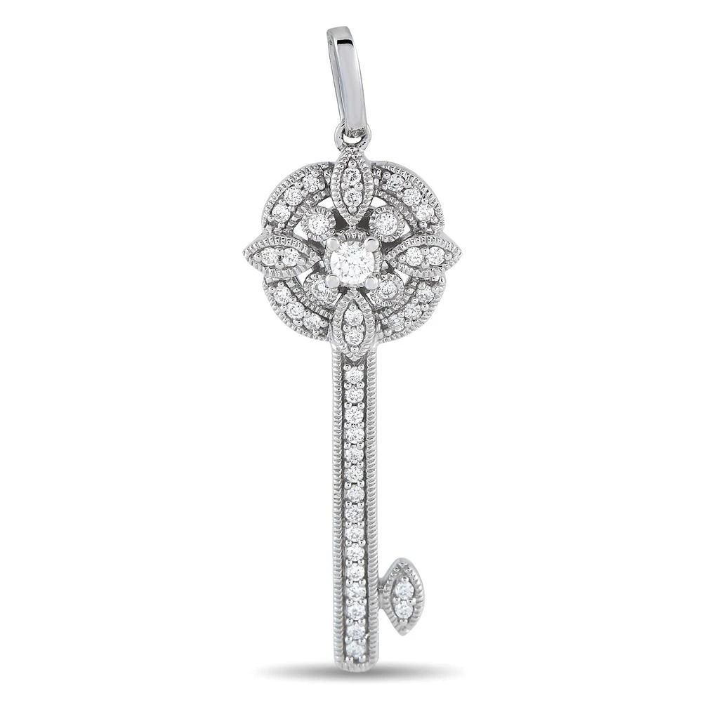 LB Exclusive 14K White Gold 0.25ct Diamond Key Pendant PS01-012225 1