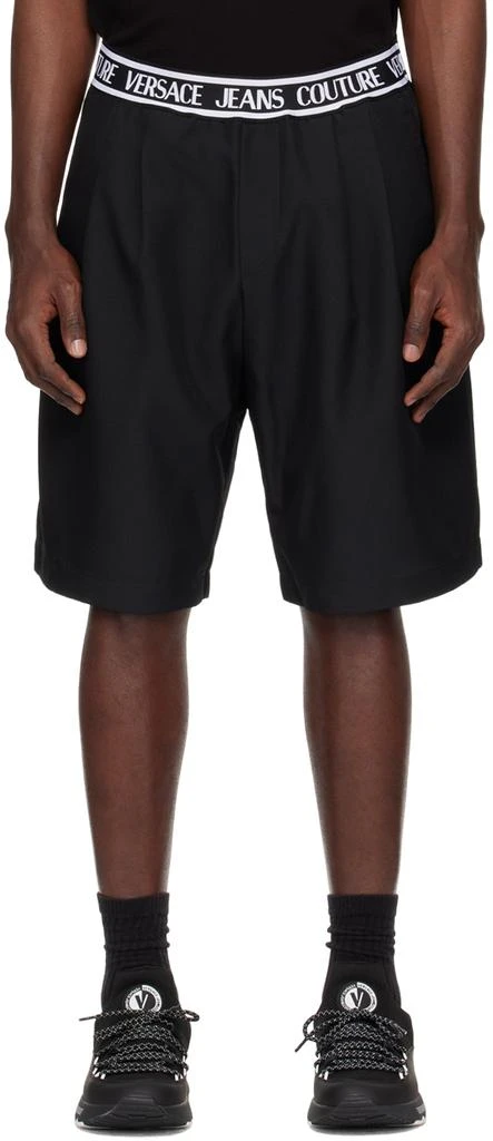 Versace Black Jacquard Shorts 1