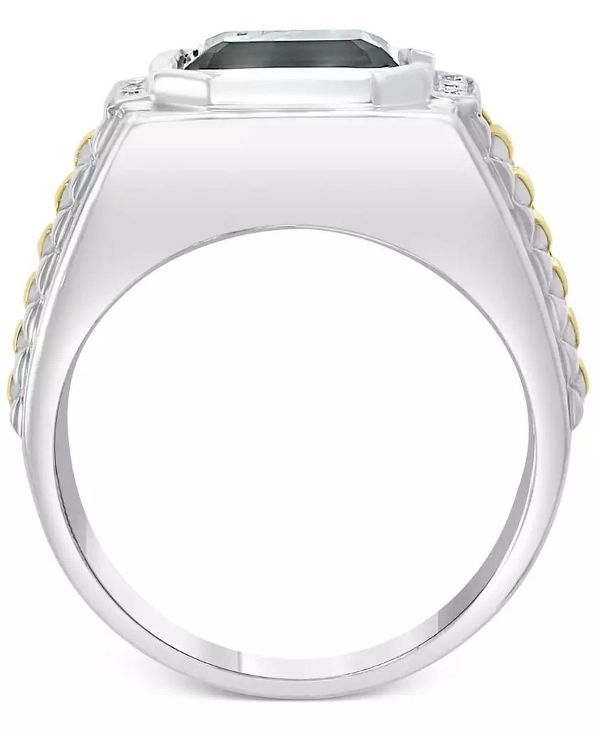 Effy EFFY® Men
s London Blue Topaz (5-5/8 ct. t.w.)
Diamond (1/10 ct. t.w.) Ring in Sterling Silver
18k Gold-Plate 4