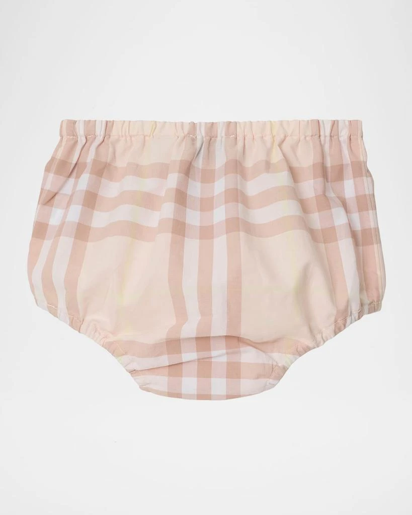 Burberry Girl's Geraldine Cotton Poplin Check Dress & Bloomers, Size Newborn-18M 5