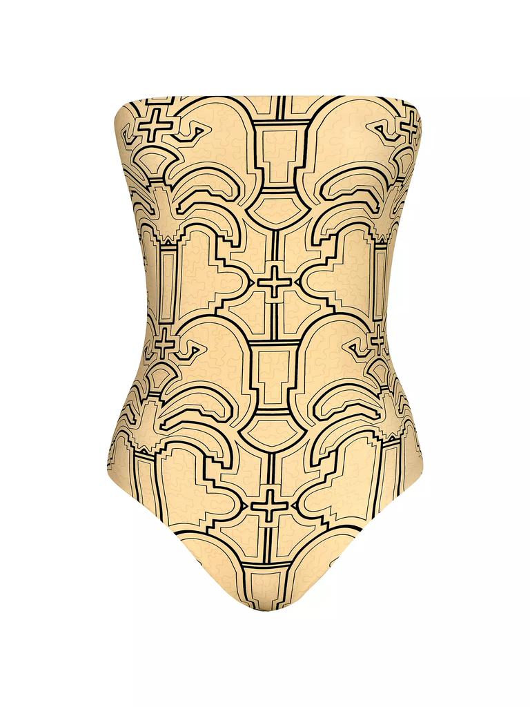 Johanna Ortiz Western Edge Strapless One-Piece Swimsuit