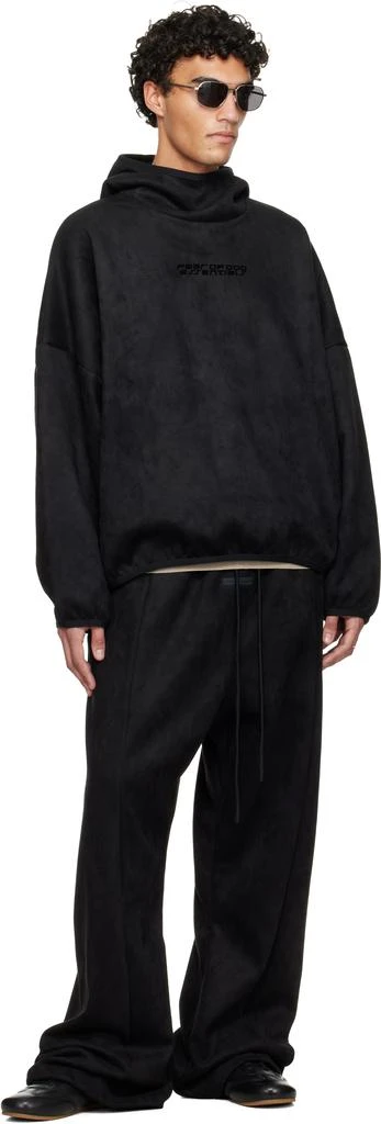 Essentials Black Holiday Flare Faux-Suede Sweatpants 4