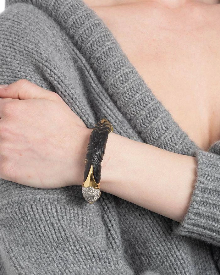 Alexis Bittar Madera Crystal & Jet Bangle Bracelet in 14K Gold Plated 2