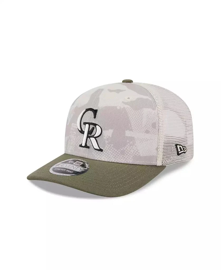 New Era Men's Light Beige/Olive Colorado Rockies 2025 Armed Forces Day 9SEVENTY Adjustable Hat 1