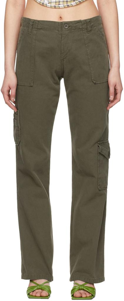 Danielle Guizio Khaki Cotton Trousers