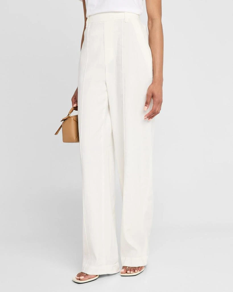 Vince High-Rise Pull-On Linen Pants 4